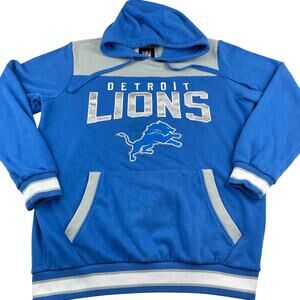 NFL Official Detroit Lions Hoodie, Mens Size M, Blue Gray